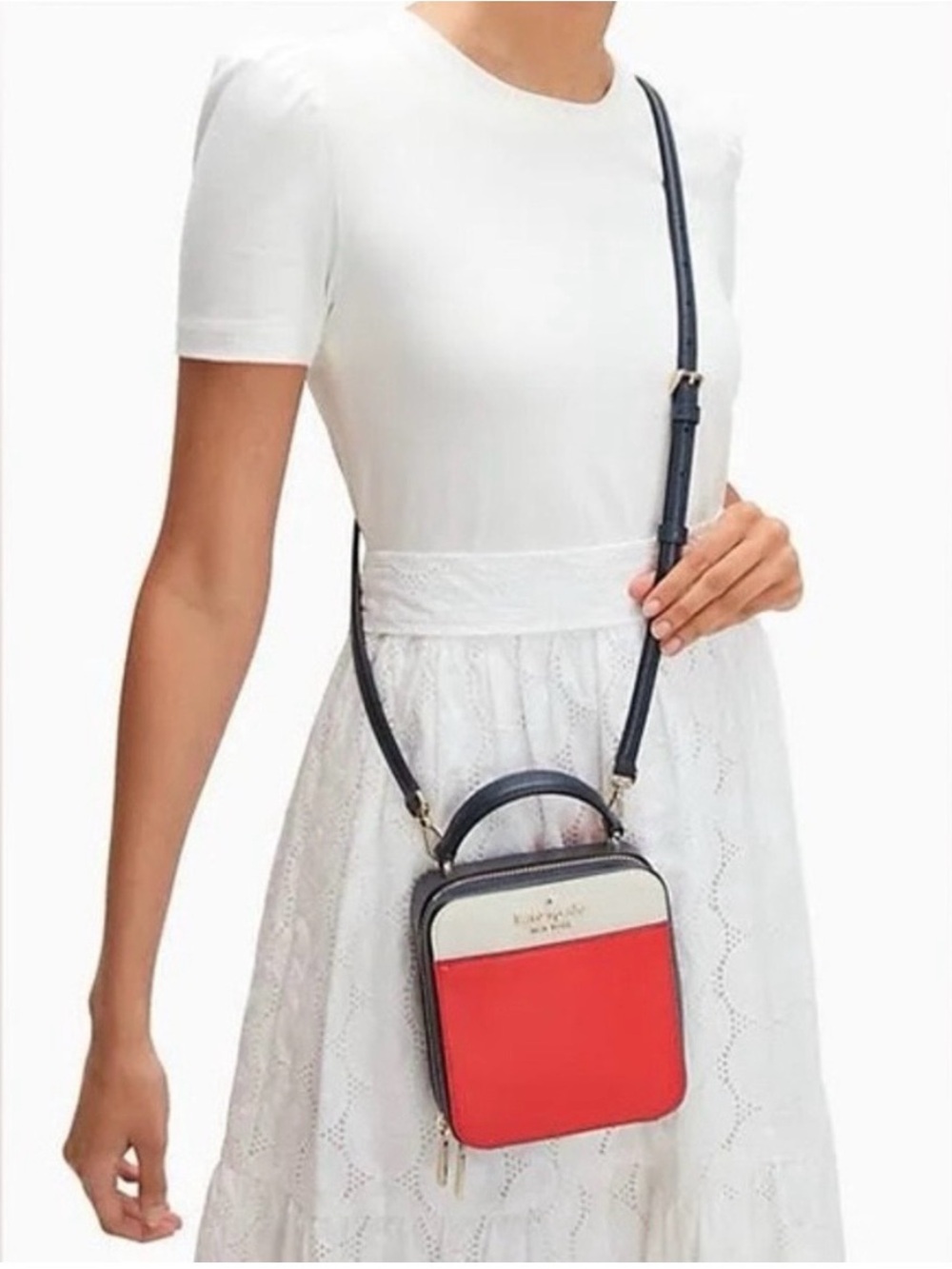 Kate Spade Daisy Vanity Case Color-block Red Multi Crossbody Bag
